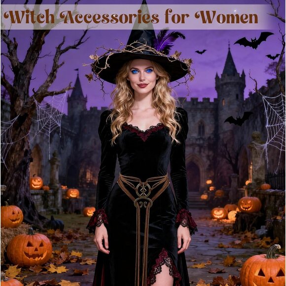 Women's Faux Leather Viking Belt with Troll Cross Medieval Renaissance Accessory - Picture 5 of 6